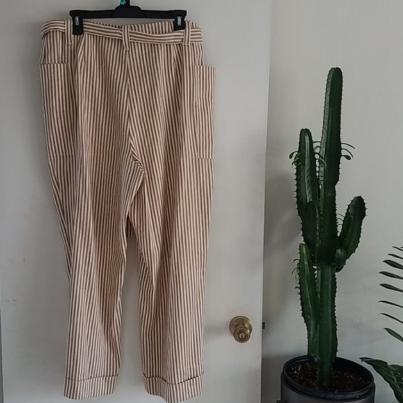 TORY BURCH STRIPED CROPPED PANT Sz 14 - Picture 7 of 8